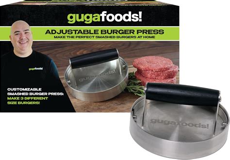 Guga Foods- Adjustable Burger Press, Stainless Steel Hamburger and ...