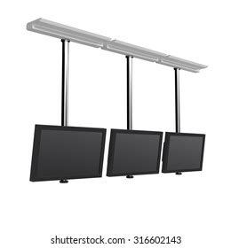 Hanging Tv Display Isolated On White Stock Illustration 316601942 ...