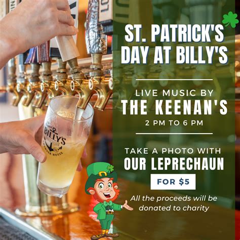 St. Patrick's Day - Billy's Chowder House - Seafood Restaurant in Wells, ME