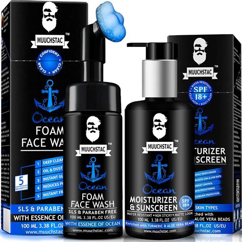 Muuchstac Ocean Foam Face Wash & Moisturizer & Sunscreen For Men ...