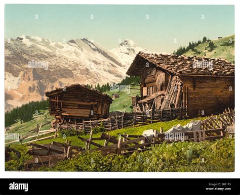 Swiss dwelling, Murren, Bernese Oberland, Switzerland Stock Photo - Alamy