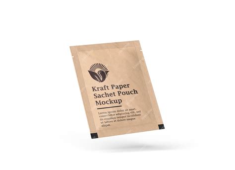 Premium PSD | Kraft paper sachet pouch package mockup
