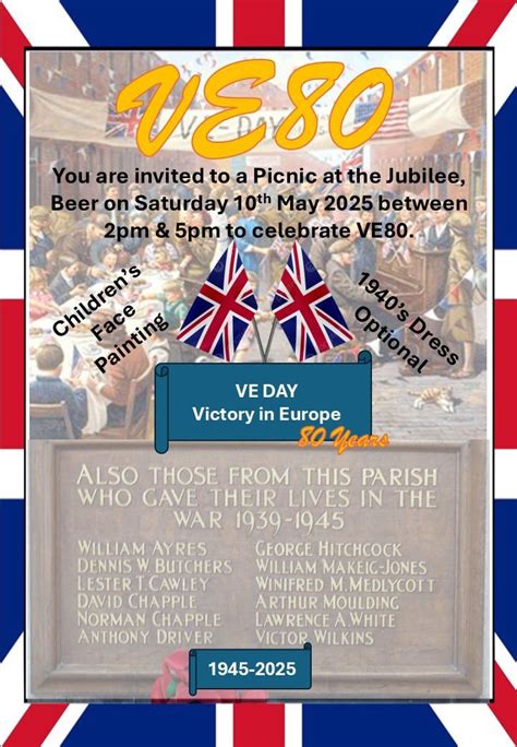 VE80 Commemorating VE Day, Visit Beer, Lyme Regis, 10 May 2025 | AllEvents