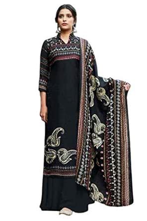 Buy Creative Group Women's Printed Woollen Pashmina Salwar Suit Dress ...