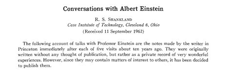 Einstein in conversation with Shankland – VISMAYA – History ...