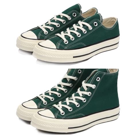 canvas 70S dark green shoes Cream toe head sneakers rubber shoes men's ...
