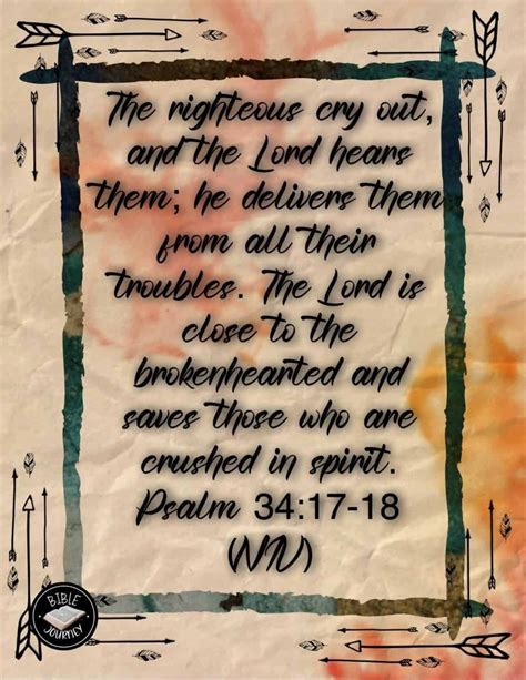 Psalm 34:17-18 NIV - Picture Bible Verse