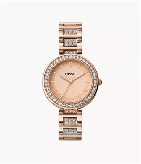 Fossil Karli Three-Hand Rose Gold-Tone Stainless Steel Watch, BQ3181