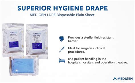 MEDIGEN LDPE Disposable Plain Surgical Drape Sheet Sterile, Fluid ...