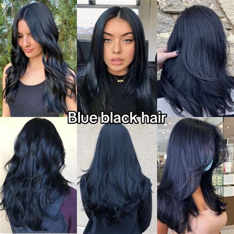 Blue Black Hair Color | Hair color for black hair, Hair highlights ...