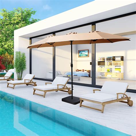 Buy Weguard 15 Foot Extra Large Outdoor Market Patio Umbrella, Weather ...