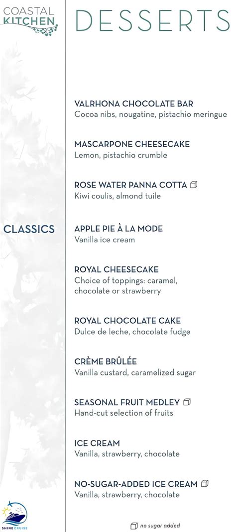 All Royal Caribbean Star of the Seas Restaurants with Menus