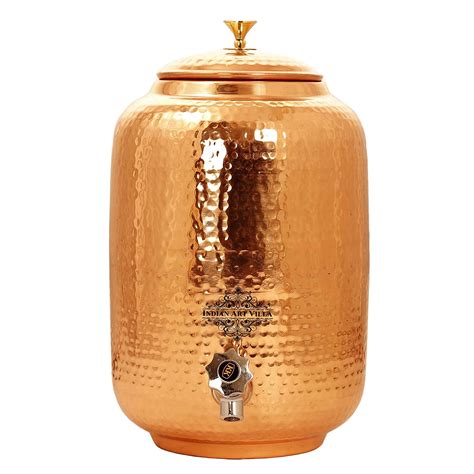 Buy INDIAN ART VILLA 12 L Copper Storage and Kitchenware Water ...