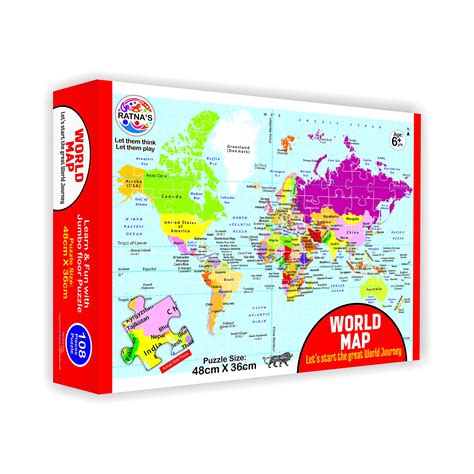 Ratnas Educational Jigsaw Puzzle Range For Kids World Map | Desertcart ...
