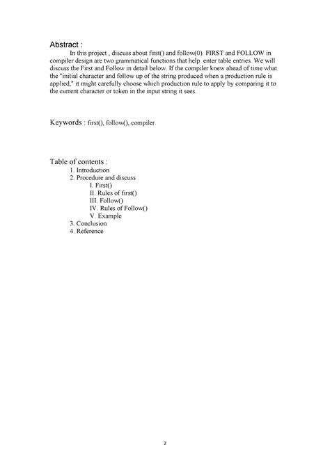 CA2-Reports on Compiler Design Topics 56 - Abstract : In this project ...