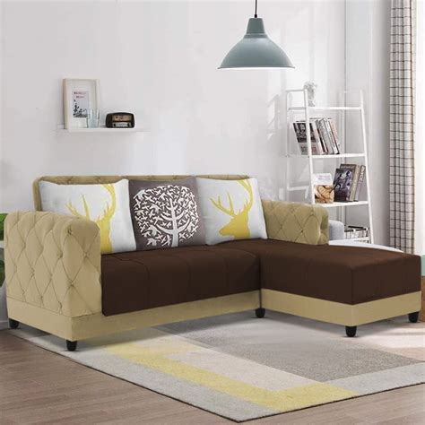 Casaliving Bader 4 Seater RHS L Shape Sofa Set for Living Room - (Cream ...