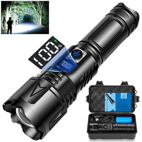 LEKIA Flashlights LED Rechargeable USB-C, Super Bright 100000 Lumens ...