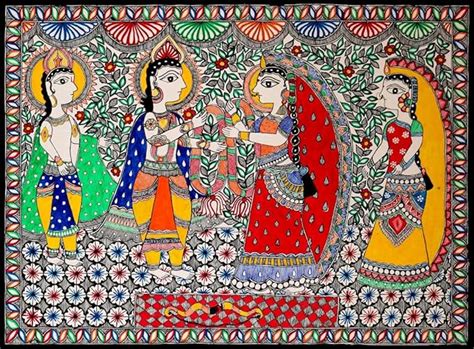 Tallenge - Ram and Sita Wedding - Ramayan Madhubani Painting - Indian ...