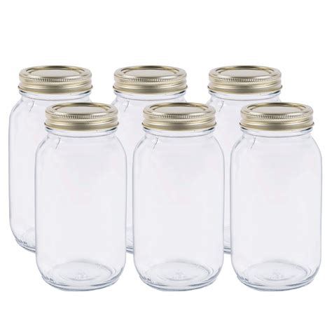 Anchor Hocking - 1-quart canning jars with lids and bands, pk. of 6 | Rossy