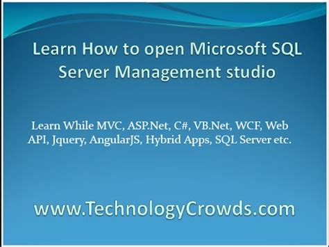 Image result for YouTube Tutorials On MS SQL Server MGT Studio