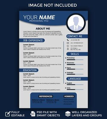 Professional and contemporary resume portfolio or cv template | Premium PSD