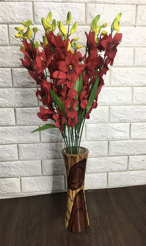 Buy VTMT Artificial Flora with Plastic Pot (Red, 10 Pieces) Online at ...