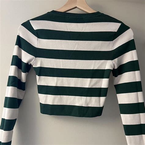 Zara Women's Green and White Shirt | Depop