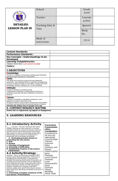 DLP-DO-42.-s-2016-template FOR DEMO - DETAILED LESSON PLAN IN School ...