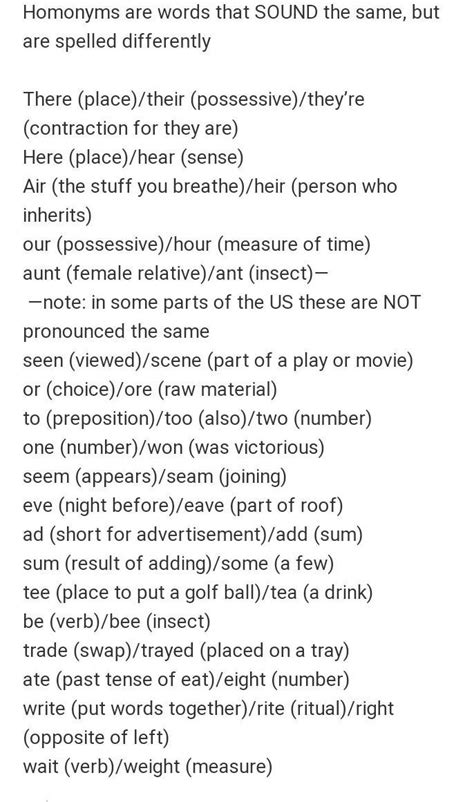 Find five pairs of homonyms with meaning? - Brainly.in