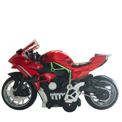 PLUSPOINT Diecast Kawasaki H2R Ninja Motorcycle Toy Bike Scale 1:12 ...