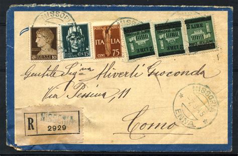 1945 - LOTTO/16726 - LUOGOTENENZA - RACCOMANDATA DA NISSORIA A COMO