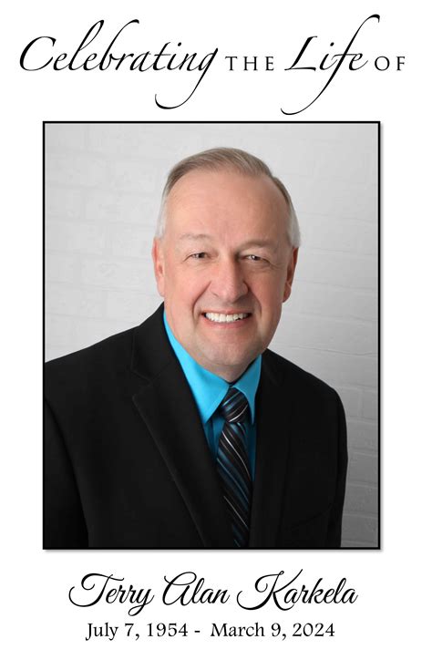 Terry Karkela Obituary March 9, 2024 - Schoeneberger Funeral ...