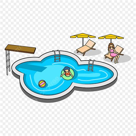 Cartoon Swimming Pool Clipart Vector, Swimming People In The Pool ...