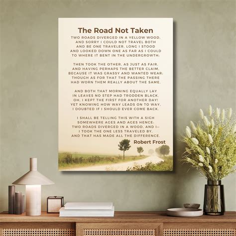 Robert Frost Canvas Print the Road Not Taken Poem Road Less Traveled ...