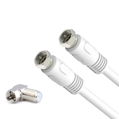 RG6 Coaxial Cable, TV Coax Cable, 16ft RFAdapter White 75 Ohm Quad ...