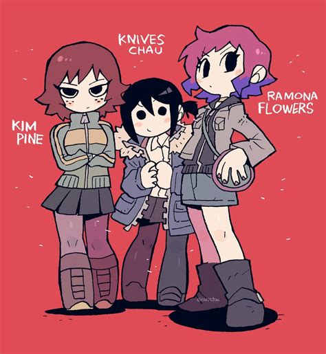 ramona flowers, kim pine, and knives chau (scott pilgrim) drawn by ...