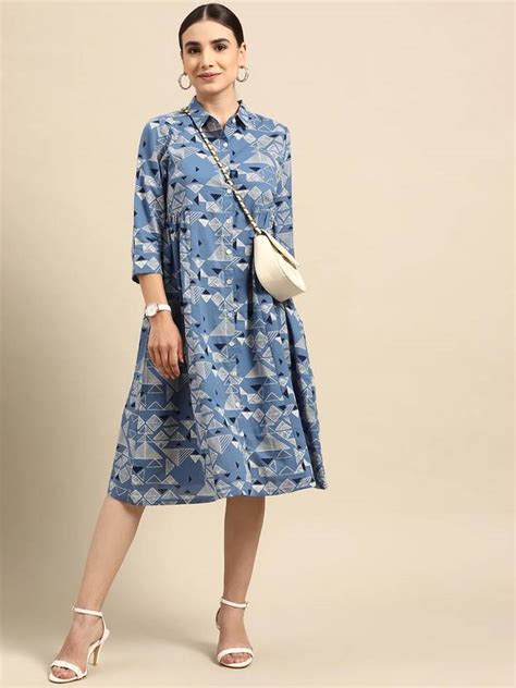ANOUK Women Shirt Blue Dress - Buy ANOUK Women Shirt Blue Dress Online ...