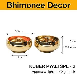 Buy Bhimonee Decor Pure Brass Kuber Pyali Deep | Traditional Deepak ...
