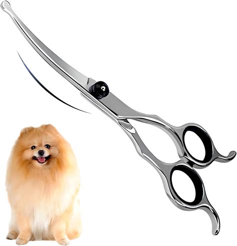 PawLites Upwards Curved Dog Grooming Scissors 6.69 inches Round Tips ...