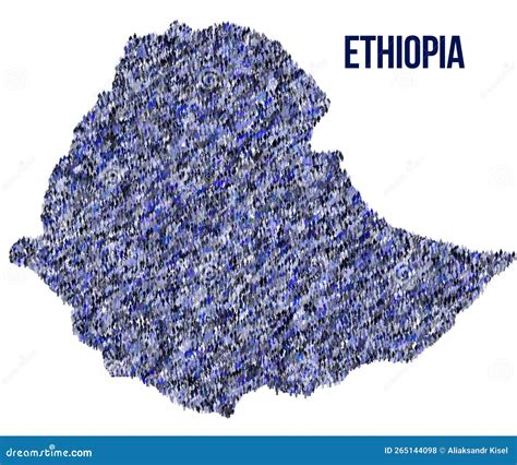 Ethiopia People Icon Map. Stylized Vector Silhouette Of Ethiopia. Population Growth And Aging ...