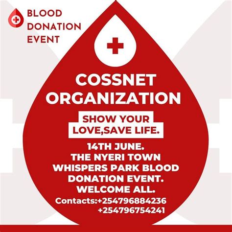 BLOOD DONATION , Whispers Park, Nyeri, 14 June 2023 | AllEvents.in
