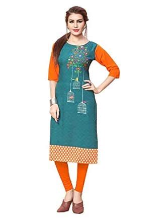 Omkar Saree Women Crepe Kurtis (Green_Crepe) : Amazon.in: Fashion