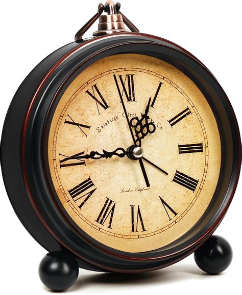 Buy about SPACE Vintage Alarm Clock Round Silent Analog Table Clock Non ...