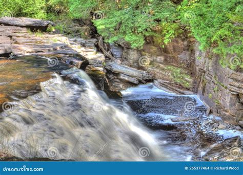 Canyon Falls Roadside Park, Michigan Stock Photo - Image of upper, view ...