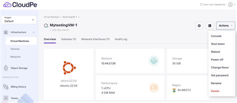 Managing Virtual Machine | CloudPe Knowledge Base