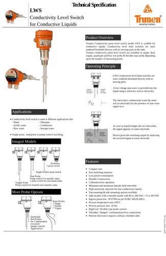 Conductivity Level Switch - Conductivity Level Limit Switches Trader ...