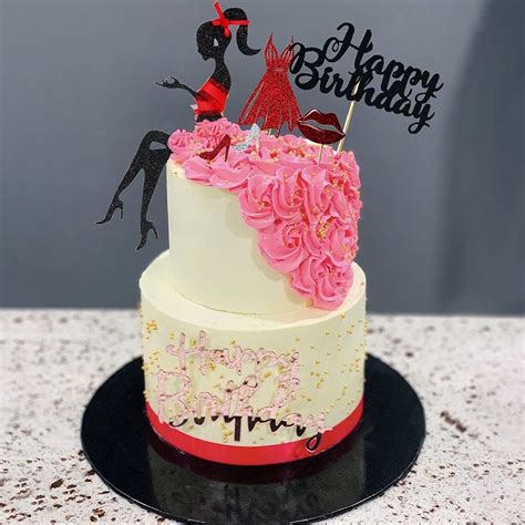Buy LaVenty 6 PCS Queen Birthday Cake Topper Heels Birthday Cake Topper ...