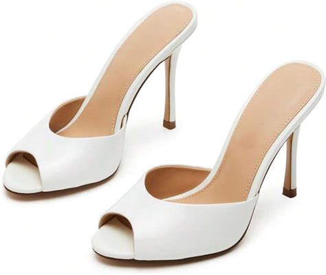 Local Delivery - Women's Mesh Heeled Sandals Peep Toe Mules Slip On ...