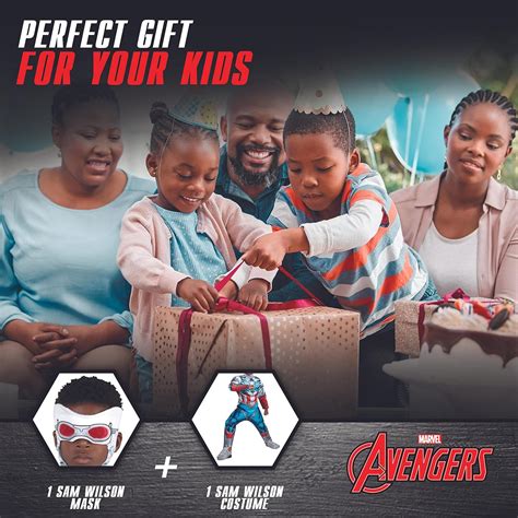 Buy Captain America Falcon Costume for Kids, Marvel Avengers, Sam ...