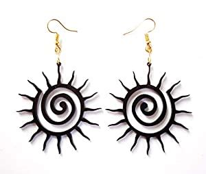 Fashion earrings-Raising sun inspired- Acrylic-Resin- Laser cut-Pierced ...